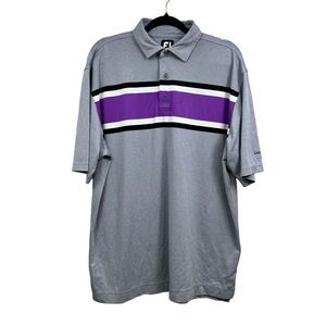 FJ Footjoy Mens Polo Shirt Collared Short Sleeve Eagle Brook Stitch Logo Sz XL*